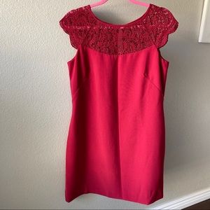 WHITE HOUSE BLACK MARKET RED LACE DRESS